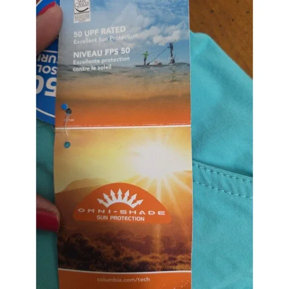 Columbia PFG Shorts Women’s Size 16 Omni Shade UPF 50 Turquoise NWT - Picture 7 of 9